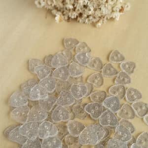 Botão resinado chuva de glitter incolor