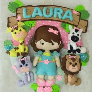 Porta Maternidade Safari Baby Feminino (por encomenda)