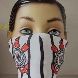 Máscara em tecido tricoline corinthians 01