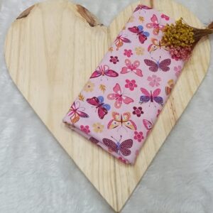 Tecido tricoline estampado borboletas fundo rosa