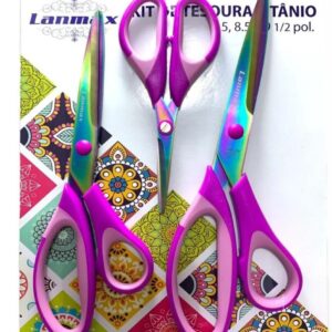 Kit com três tesouras Titânio Lanmax - P31250