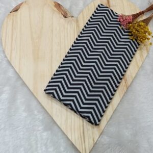 Tecido tricoline estampado chevron preto e cinza