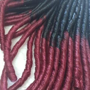 Cabelo sintético para boneca cor preto/marsala