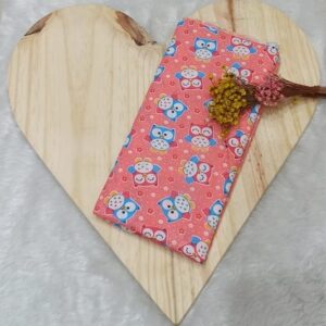 Tecido tricoline mista corujas floral fundo rosa