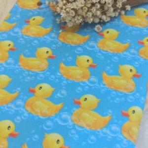 Tecido tricoline estampa digital patinho chuá chuá