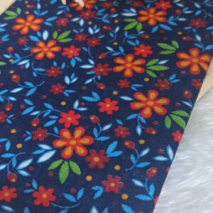 Tecido chita floral azul escuro