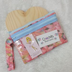 Carteira de mão com visor para celular - Floral