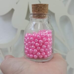 Pérola rosa cintilante – 5mm – 10 gramas