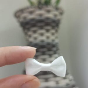 Mini laço gorgurão branco 3cm x 1cm pct c/5und