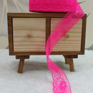 Renda de nylon 35mm - Rosa Pink