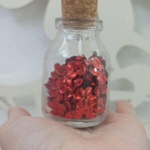 Lantejoula formato flor vermelha 13mm pct  5gr