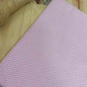 Tecido tricoline mista chevron rosa claro
