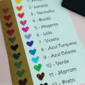 Tinta colorida para papel com almofada