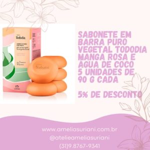 Natura - Sabonete em Barra Puro Vegetal Tododia Manga Rosa e Água De Coco