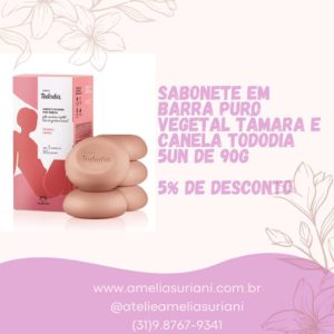 Natura - Sabonete em Barra Puro Vegetal Tododia Tâmara e Canela