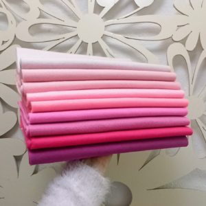 Combo 10 - Kit feltro Santa Fé tons de Rosa (10 cores de 25cmx1,40mt cada)