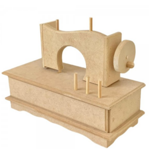 Máquina de costura com gaveta mdf crú 27X12X21
