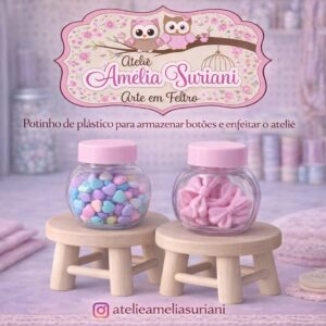 Potinho de plástico com tampa de rosca