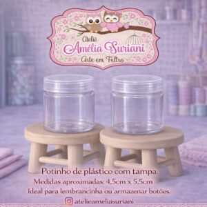 Potinho de plástico/acrílico com tampa