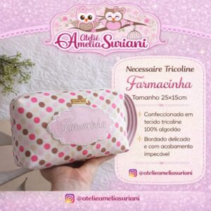 Necessaire Farmacinha - Bolinhas - 25x15cm