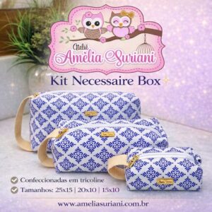 Kit trio necessaire box - azulejo português