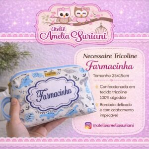 Necessaire Dinos Babys Azul – Farmacinha – 25×15cm