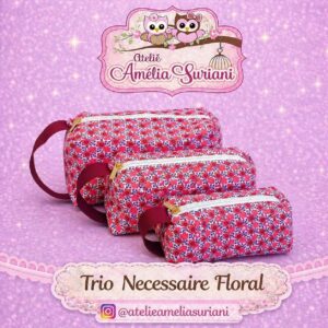 Kit trio necessaire box – floral